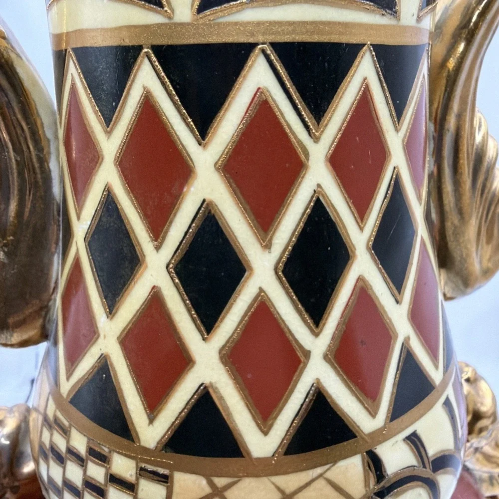 Vintage Formalities by Baum Bros Porcelain Hand Painted Vase Gold‎ Trim
